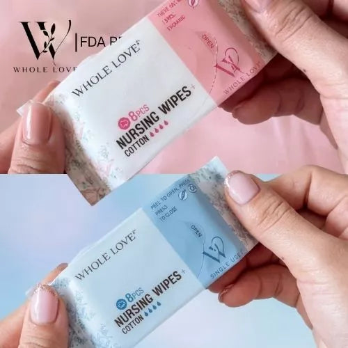 【WHOLE LOVE】TRAVEL SIZE MINI PACK Wet Wipe 8 mini Packs in 1 BAG Gentle & Effective, Organic Cotton