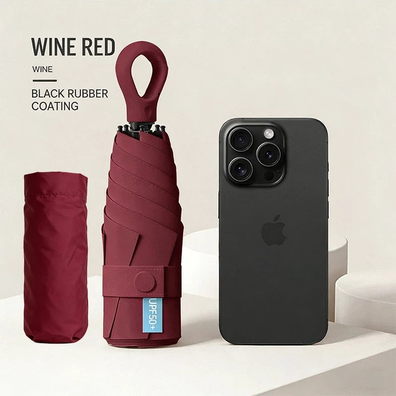 Automatic Ring Buckle Handle Umbrella Durable Rain and Sun UV Protection Umbrella
