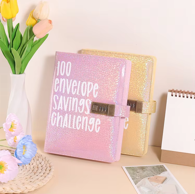 100 Envelope Savings Challenge Ring Binder Cash Stuffing Binders