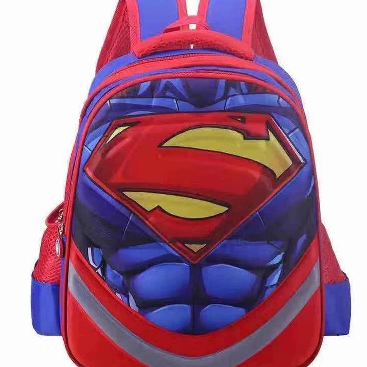 SY 3-Zipper Superhero School bag Backpack for Boys–Durable Student Bookbag with 3D Cartoon #B216