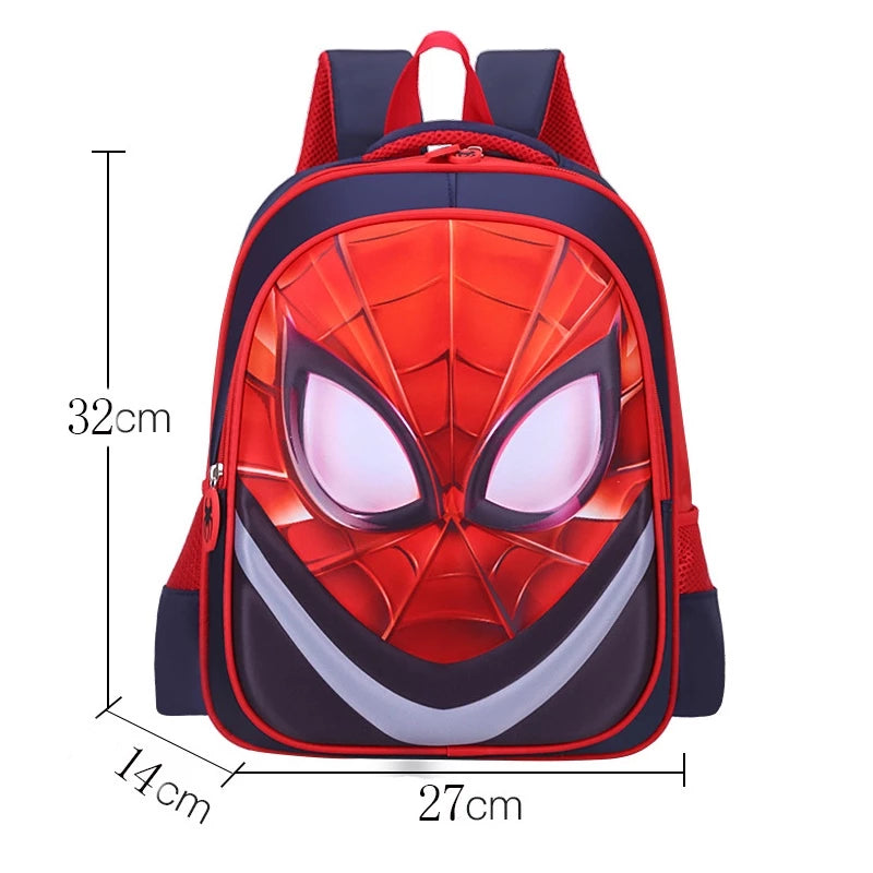 SY 3-Zipper Superhero School bag Backpack for Boys–Durable Student Bookbag with 3D Cartoon #B216