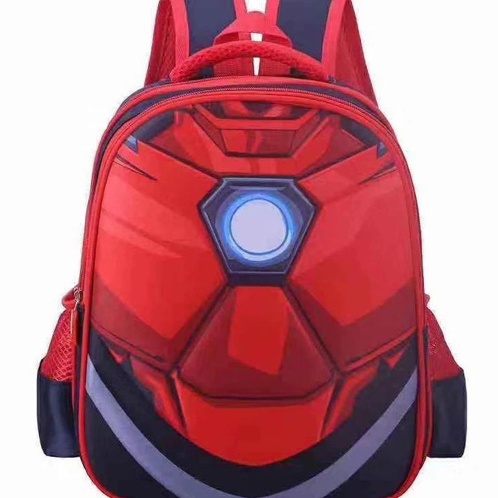 SY 3-Zipper Superhero School bag Backpack for Boys–Durable Student Bookbag with 3D Cartoon #B216