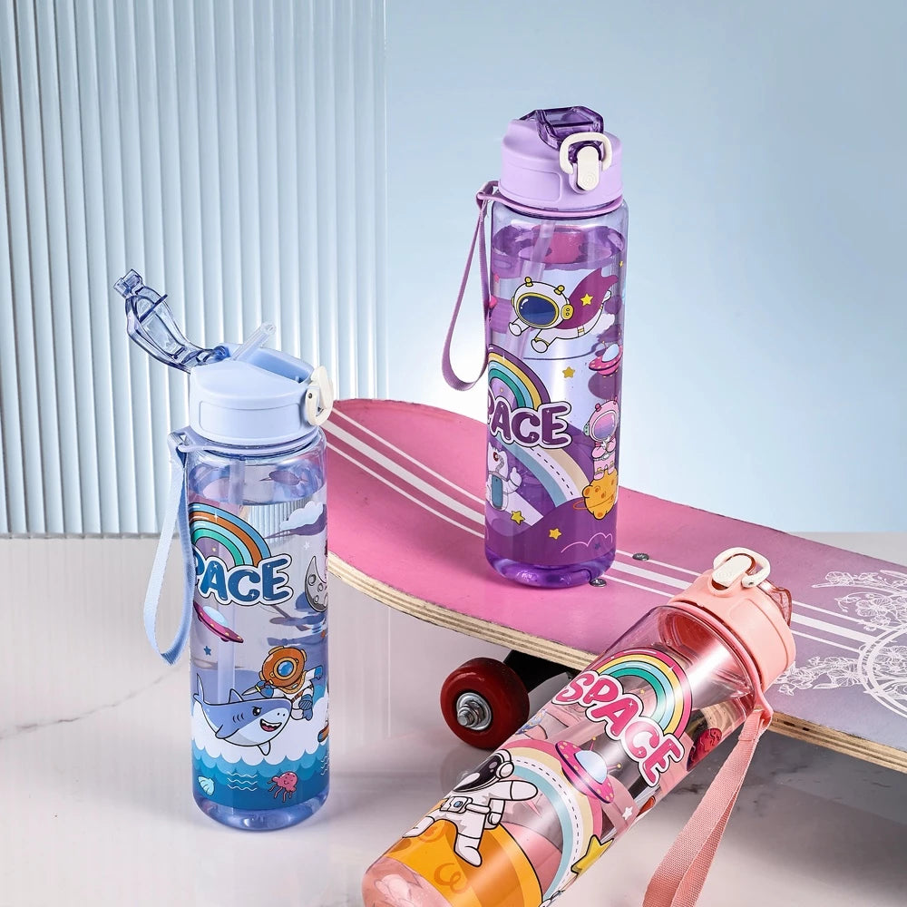 800ml Kids School Water Bottle, Astronaut Sport Drink Bottle
