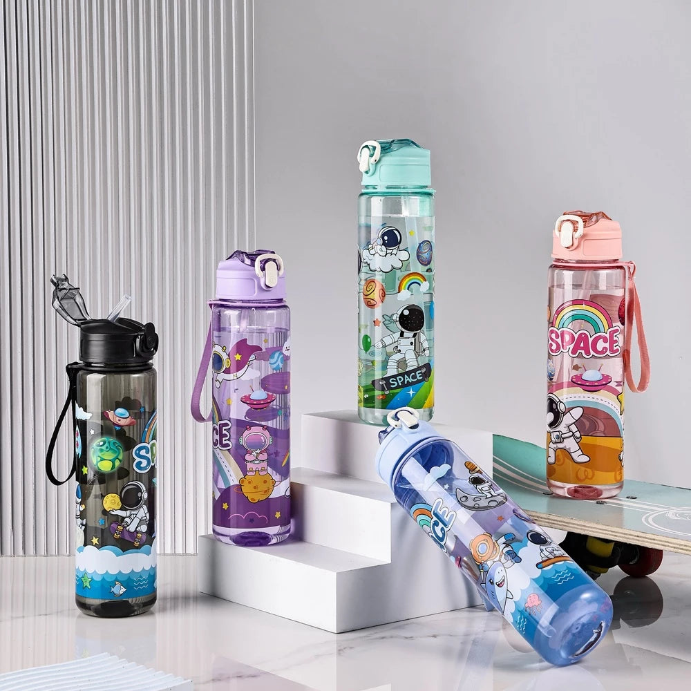 800ml Kids School Water Bottle, Astronaut Sport Drink Bottle