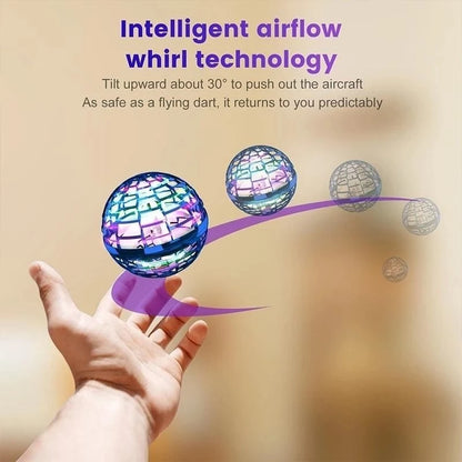 Flynova Pro Flying Ball Rotating Magic Drone Flying Boomerang Balls Hand Controlled Fidget Kids Toy