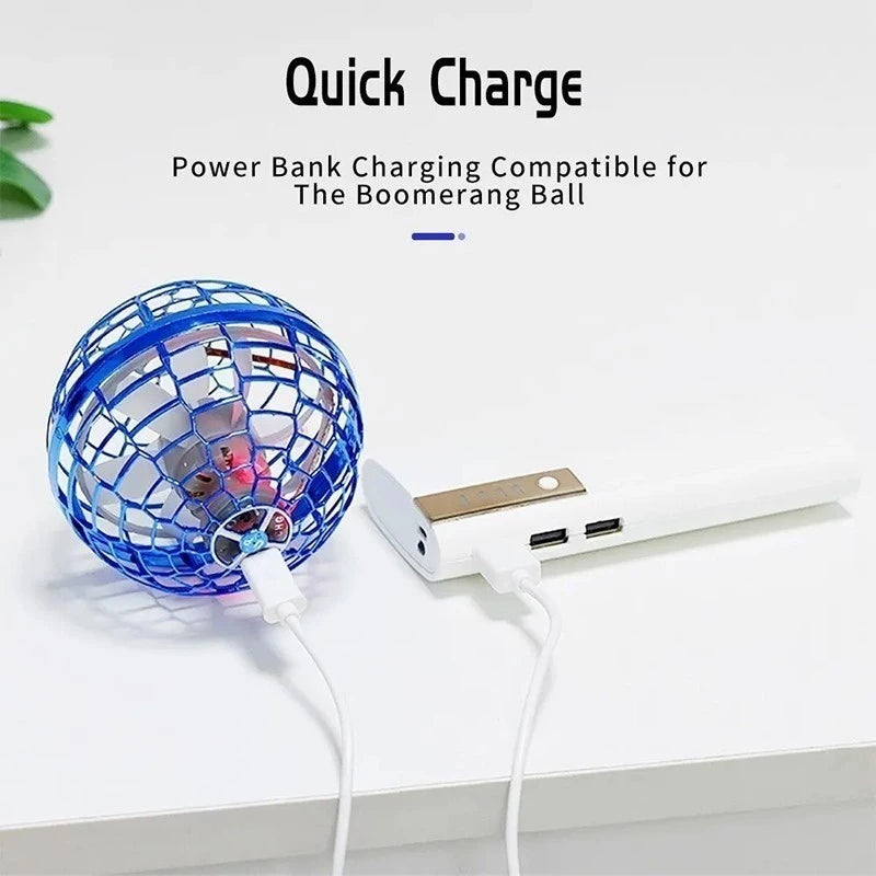 Flynova Pro Flying Ball Rotating Magic Drone Flying Boomerang Balls Hand Controlled Fidget Kids Toy