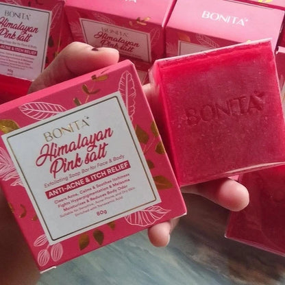 BONITA Himalayan Pink Salt Soap 80g | Anti itch Acne Antibacterial Moisturizing Scar Psoriasis