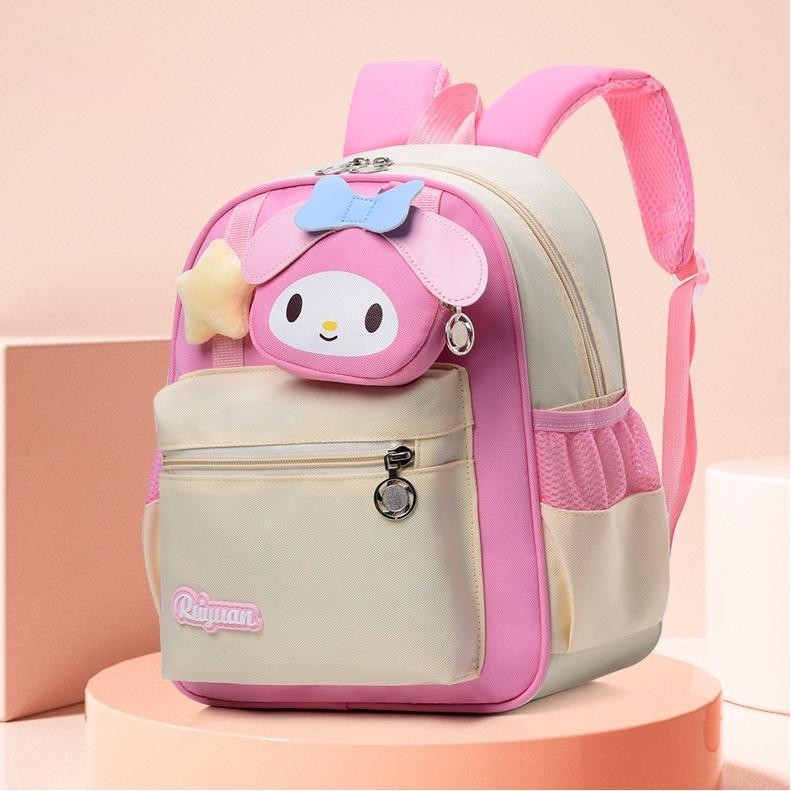 New style Kuromi Melody Kindergarten Girls Schoolbag Cinnamoroll Sanrio Cartoon Cute Schoolbag