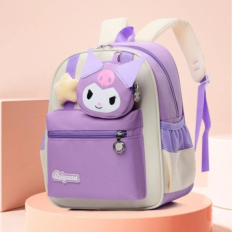 New style Kuromi Melody Kindergarten Girls Schoolbag Cinnamoroll Sanrio Cartoon Cute Schoolbag