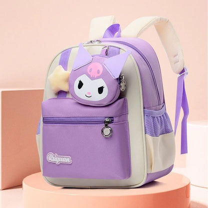 New style Kuromi Melody Kindergarten Girls Schoolbag Cinnamoroll Sanrio Cartoon Cute Schoolbag