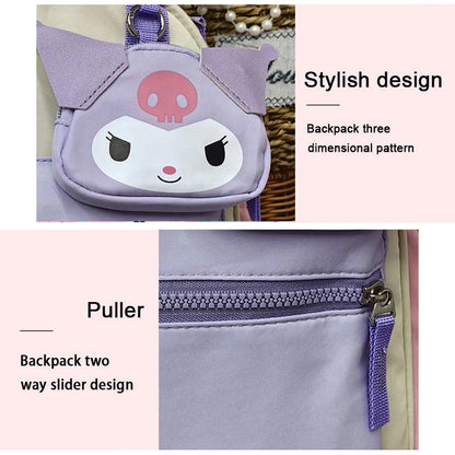 New style Kuromi Melody Kindergarten Girls Schoolbag Cinnamoroll Sanrio Cartoon Cute Schoolbag