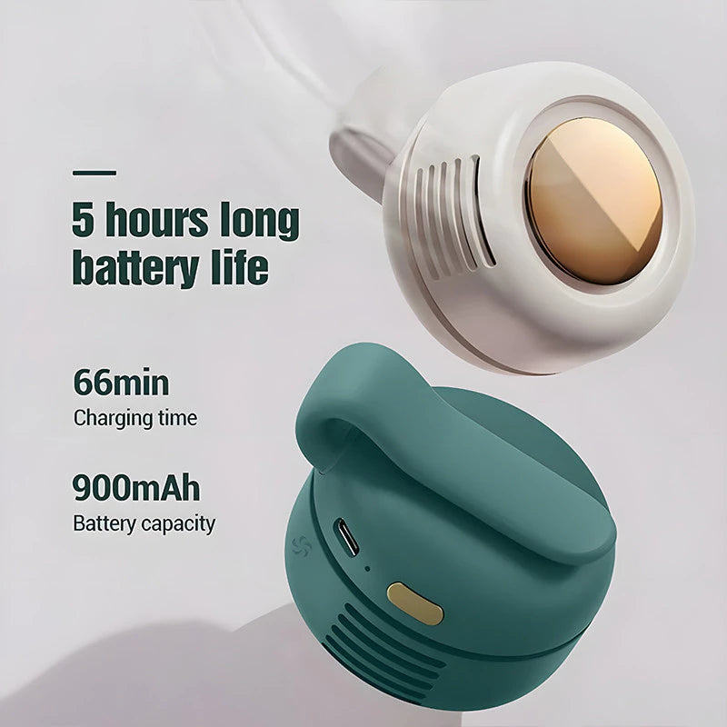 2026 New Portable Silent Fan Mini USB Rechargeable Bladeless Electric Clip-on Fan Adjustable 3-Speed Waist Fan For Outdoor Lazy Fan