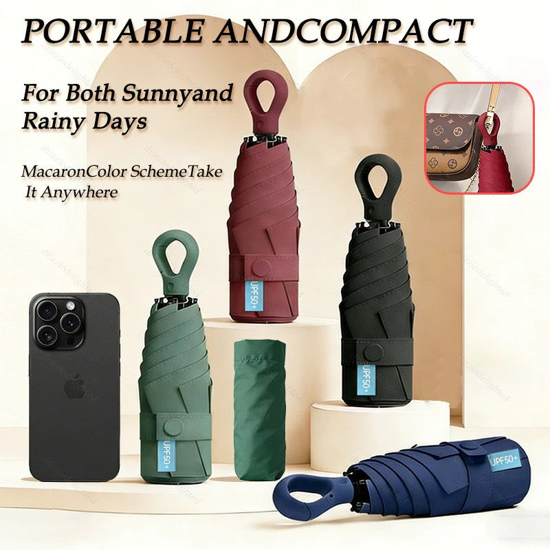 Automatic Ring Buckle Handle Umbrella Durable Rain and Sun UV Protection Umbrella