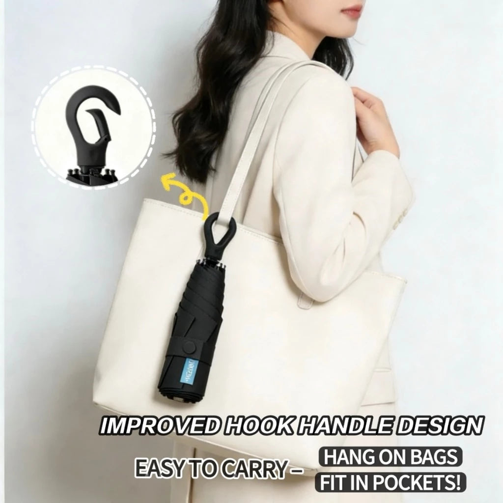 Automatic Ring Buckle Handle Umbrella Durable Rain and Sun UV Protection Umbrella