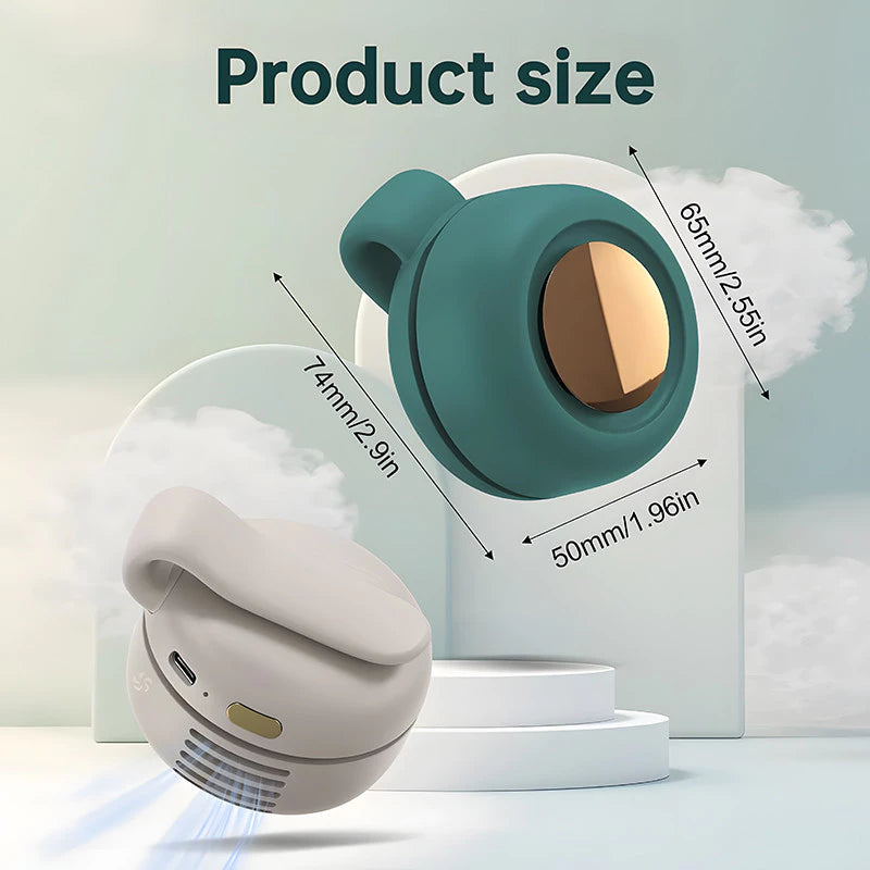 2026 New Portable Silent Fan Mini USB Rechargeable Bladeless Electric Clip-on Fan Adjustable 3-Speed Waist Fan For Outdoor Lazy Fan