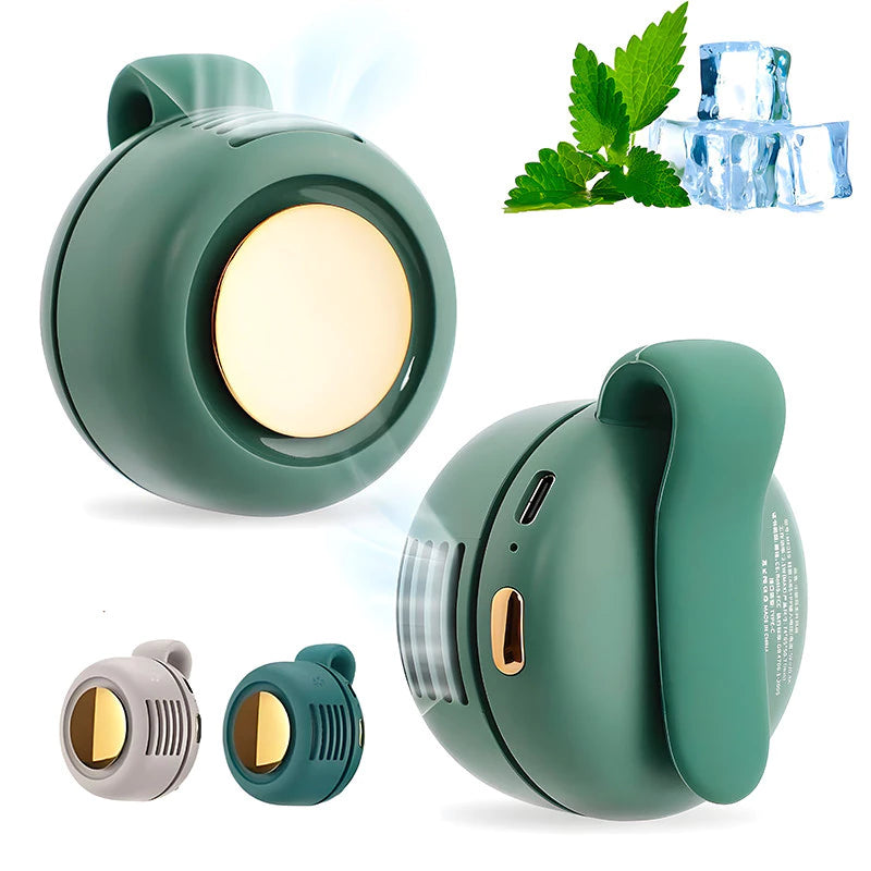 2026 New Portable Silent Fan Mini USB Rechargeable Bladeless Electric Clip-on Fan Adjustable 3-Speed Waist Fan For Outdoor Lazy Fan
