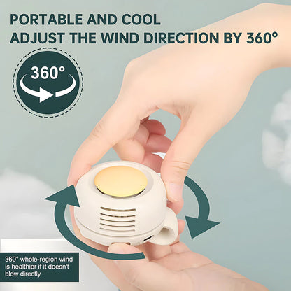 2026 New Portable Silent Fan Mini USB Rechargeable Bladeless Electric Clip-on Fan Adjustable 3-Speed Waist Fan For Outdoor Lazy Fan