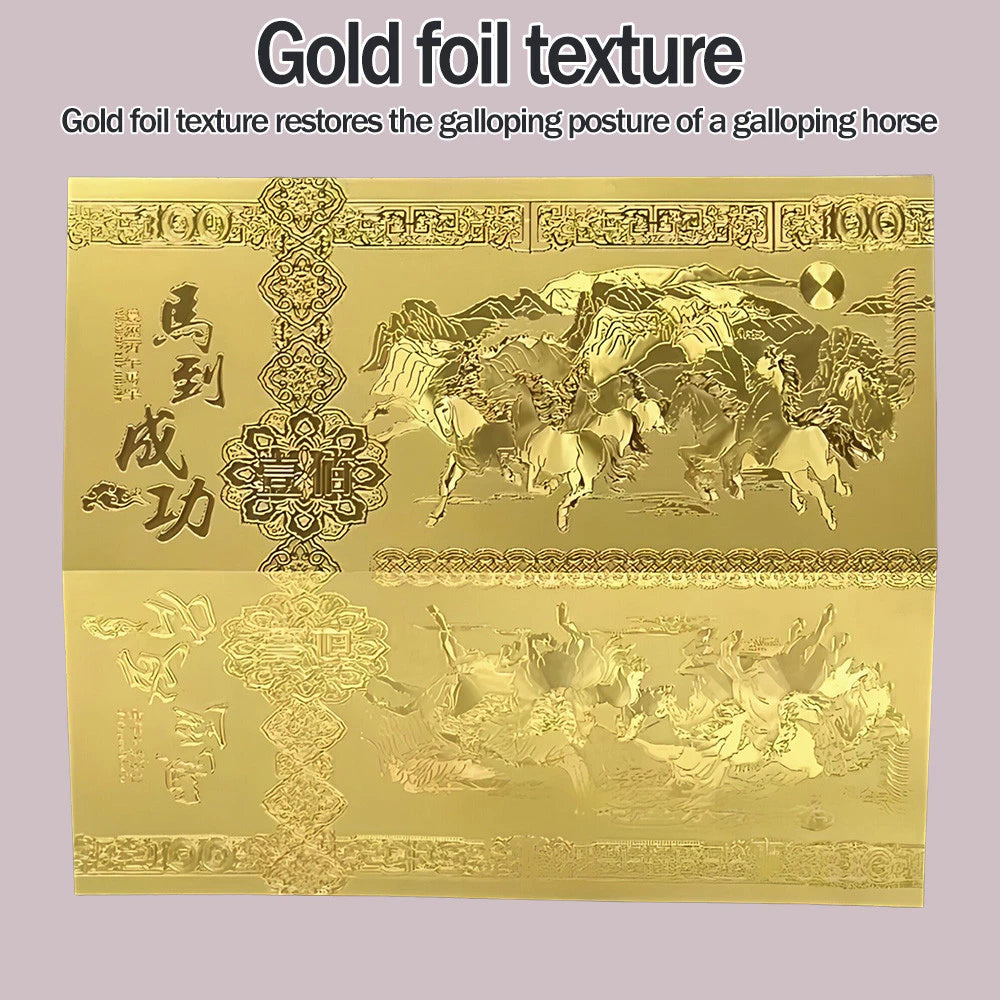 2026 Year of the Horse Money Gold Foil Money Lucky Charm for Wealth Prosperity Good Fortune Gift