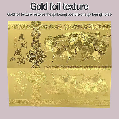 2026 Year of the Horse Money Gold Foil Money Lucky Charm for Wealth Prosperity Good Fortune Gift
