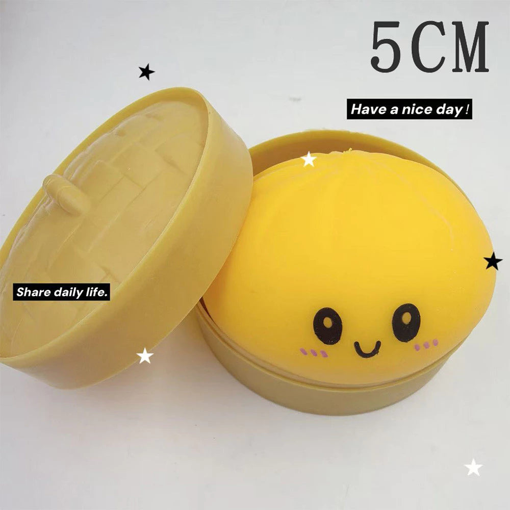 Siopao Toy Rainbow Glitter Dumpling Squishy Slime Portable Fidget Stress Relief Toy Gifts