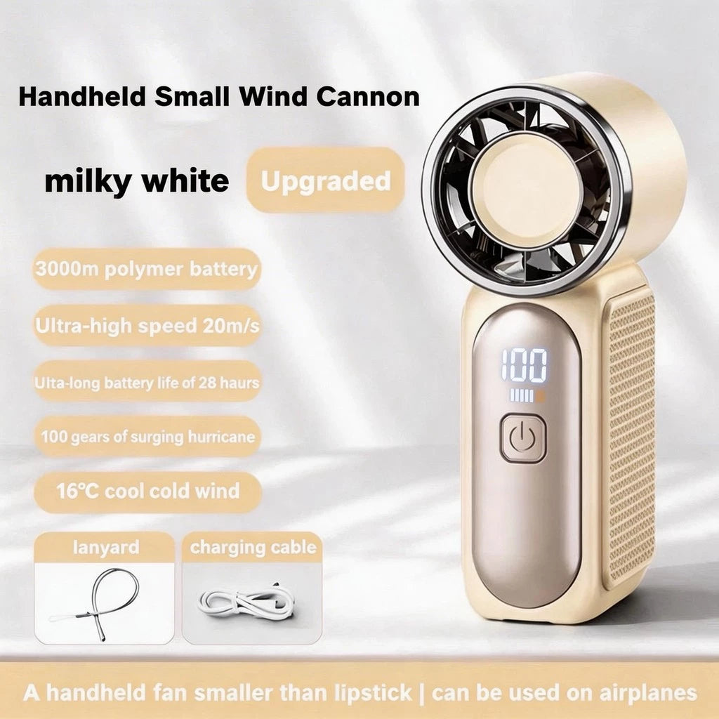 X688 NEW mini fan Portable Mini Handheld Fan 3.5 Inch High 1-100 Speed Personal Turbo Strong Wind Outdoor Travel Fan