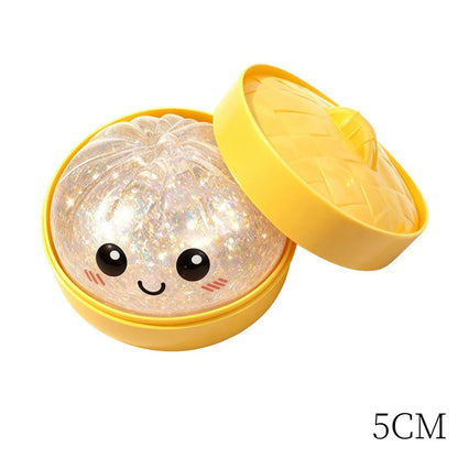 Siopao Toy Rainbow Glitter Dumpling Squishy Slime Portable Fidget Stress Relief Toy Gifts