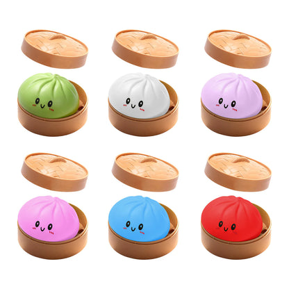 Siopao Toy Rainbow Glitter Dumpling Squishy Slime Portable Fidget Stress Relief Toy Gifts