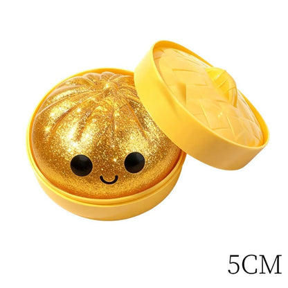 Siopao Toy Rainbow Glitter Dumpling Squishy Slime Portable Fidget Stress Relief Toy Gifts