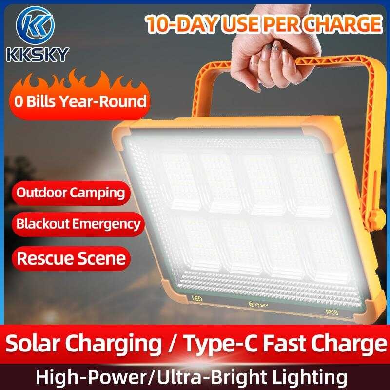 KKSKY 8000W 20000W Portable LED USB Solar Charging Light With Long Battery Life