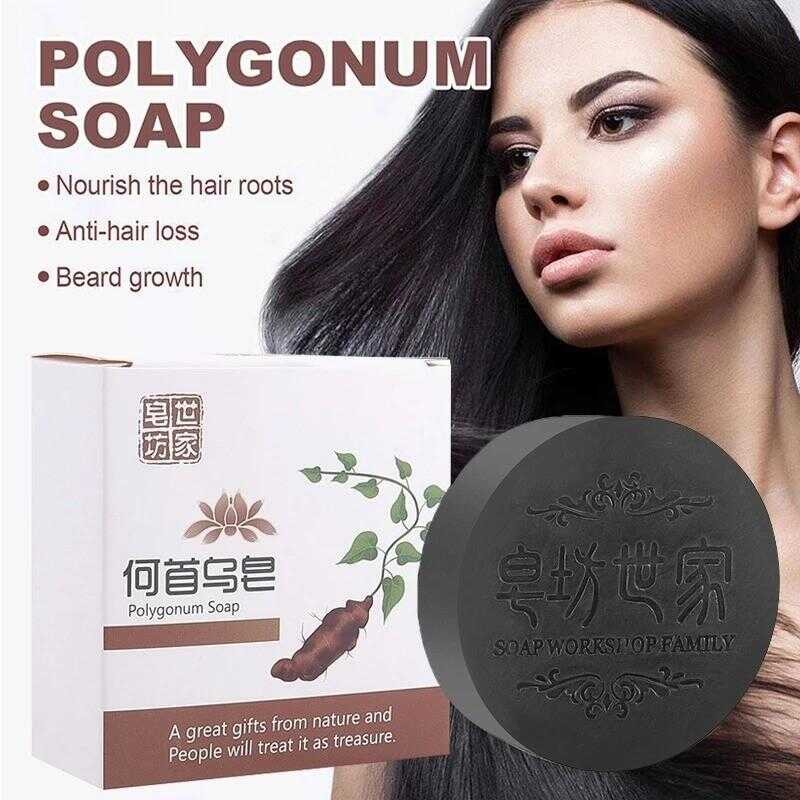 3PCS Hair Growth Soap Shampoo Polygonum Multiflorum Repair Natural Black Hair Soap 100g