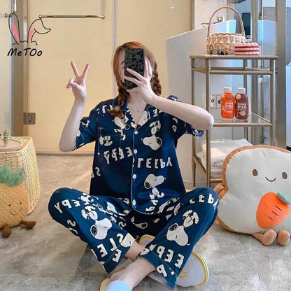 Metoo Cotton Pantulog For Women Terno Pama Fashional New Design Sleepwear Loungewear Clothes