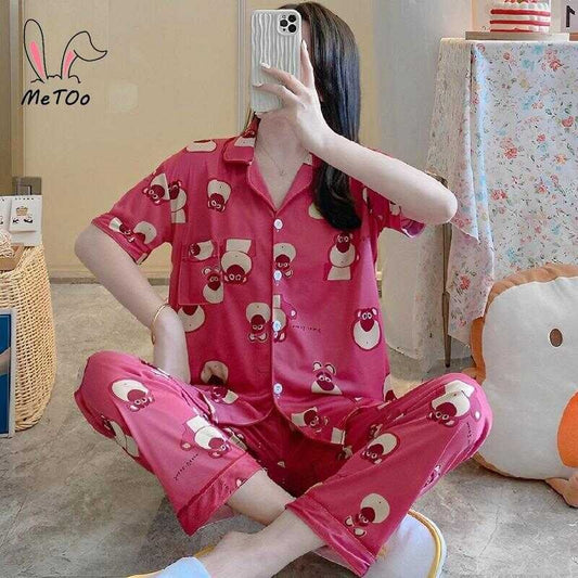 Metoo Cotton Pantulog For Women Terno Pama Fashional New Design Sleepwear Loungewear Clothes