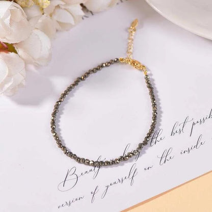 3Mm Genuine Natural Pyrite DIY Women's Bracelet New Style Grand And Beautiful Cbb-444