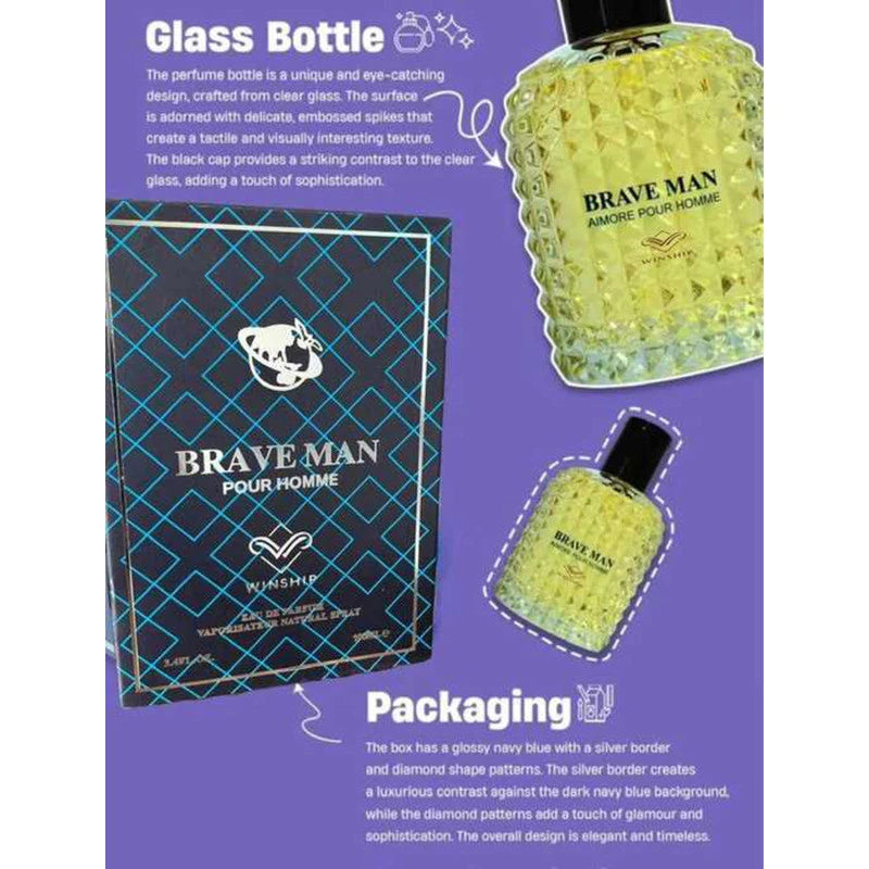 『Buy 1 TAKE 2』Winship Brave 1*100Ml+Bros 2*55Ml Natural Spray 55Ml EAU DE PARFUM Long-Lasting