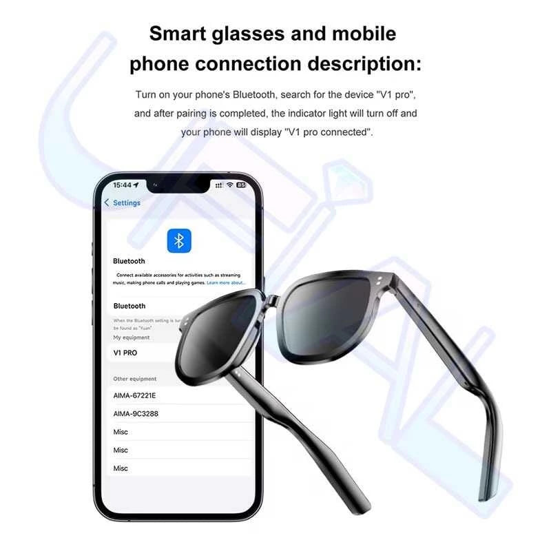 V1 Pro Smart Glasses Wireless Bluetooth Sunglasses Remote Control Photography Music Voice Assis