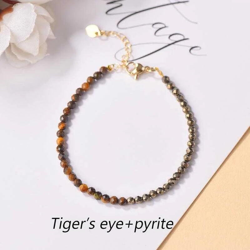 3Mm Genuine Natural Pyrite DIY Women's Bracelet New Style Grand And Beautiful Cbb-444