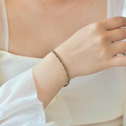3Mm Genuine Natural Pyrite DIY Women's Bracelet New Style Grand And Beautiful Cbb-444